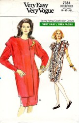 7384 EZ VOGUE STRAIGHT CAP- LONG SLEEVE OVERLAY DRESS LENGTHS PATTERN 8-12